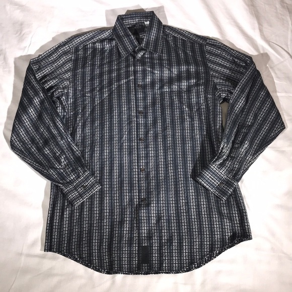 Versace Men’s Stripped Texturized Shirt - Picture 1 of 7